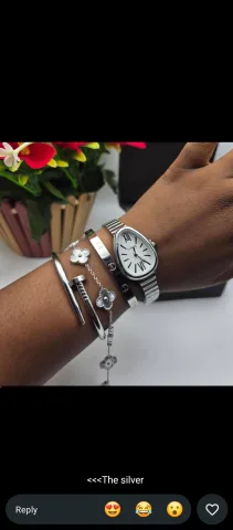 Elegant female watch and bracelet set