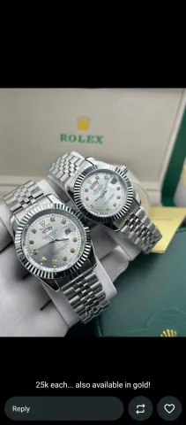 Rolex luxury steel chain watch